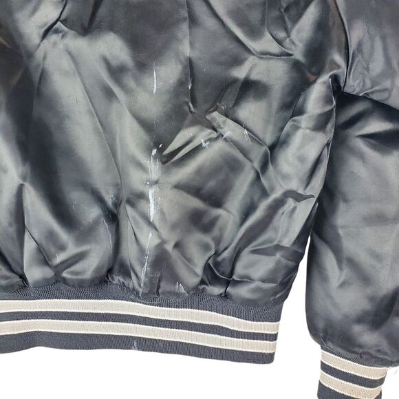 Vintage CHICAGO WHITE SOX Jacket BOYS 10/12 Black Satin CHALK LINE Retro MLB - Picture 8 of 11